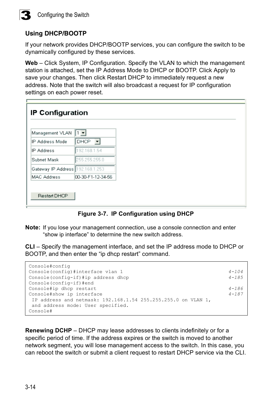 Using dhcp/bootp, Figure 3-7, Ip configuration using dhcp | SMC Networks 16 10BASE-T User Manual | Page 50 / 384