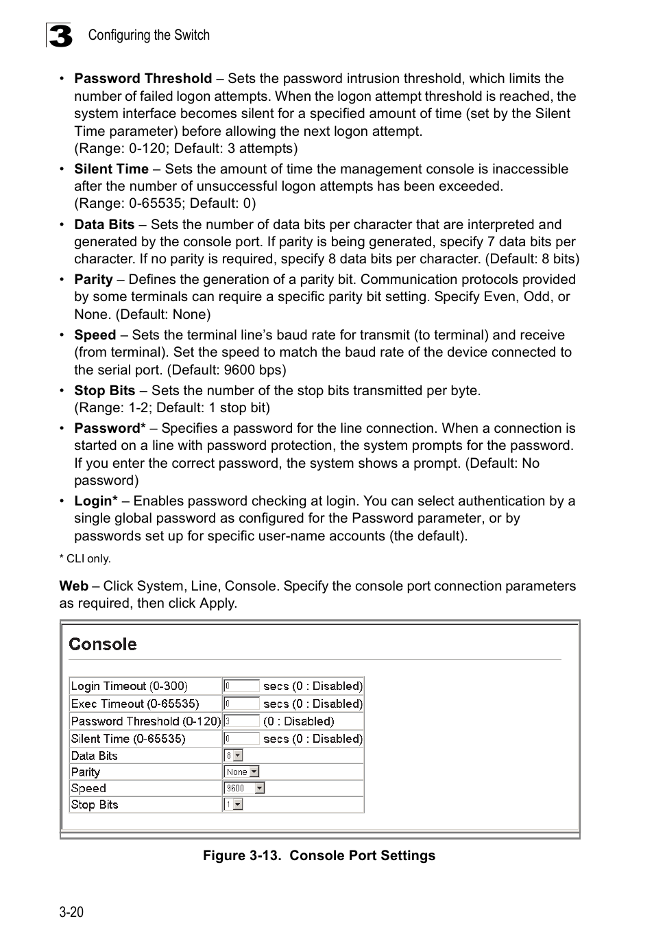 Figure 3-13. console port settings | SMC Networks 16 10BASE-T User Manual | Page 56 / 384