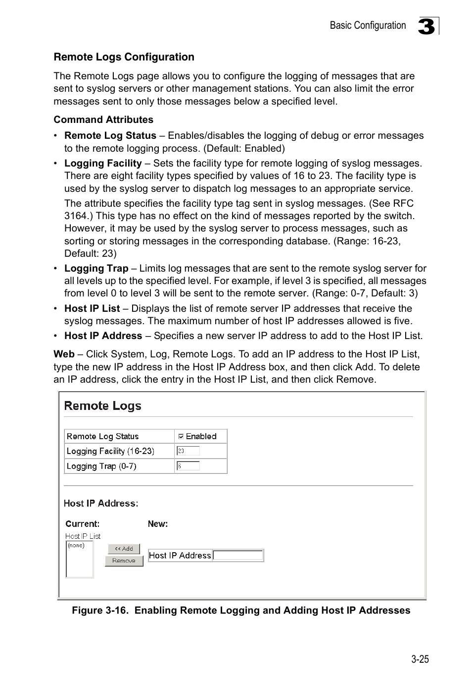 Remote logs configuration | SMC Networks 16 10BASE-T User Manual | Page 61 / 384