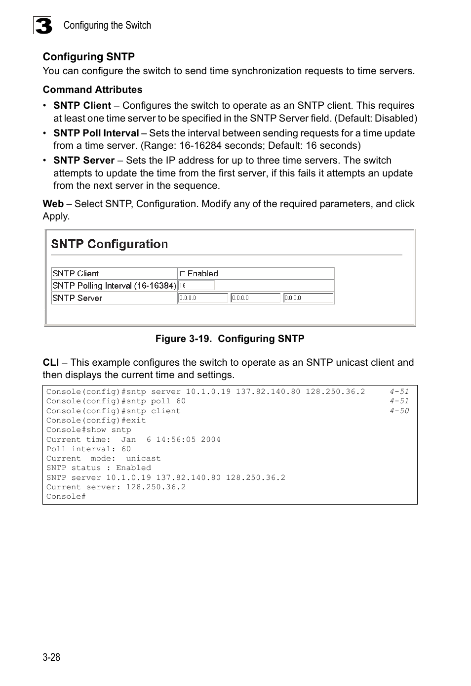 Configuring sntp, Figure 3-19. configuring sntp | SMC Networks 16 10BASE-T User Manual | Page 64 / 384