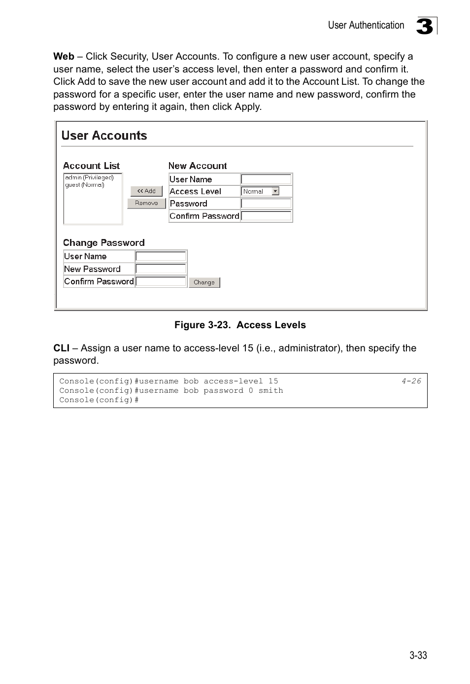 Figure 3-23. access levels | SMC Networks 16 10BASE-T User Manual | Page 69 / 384