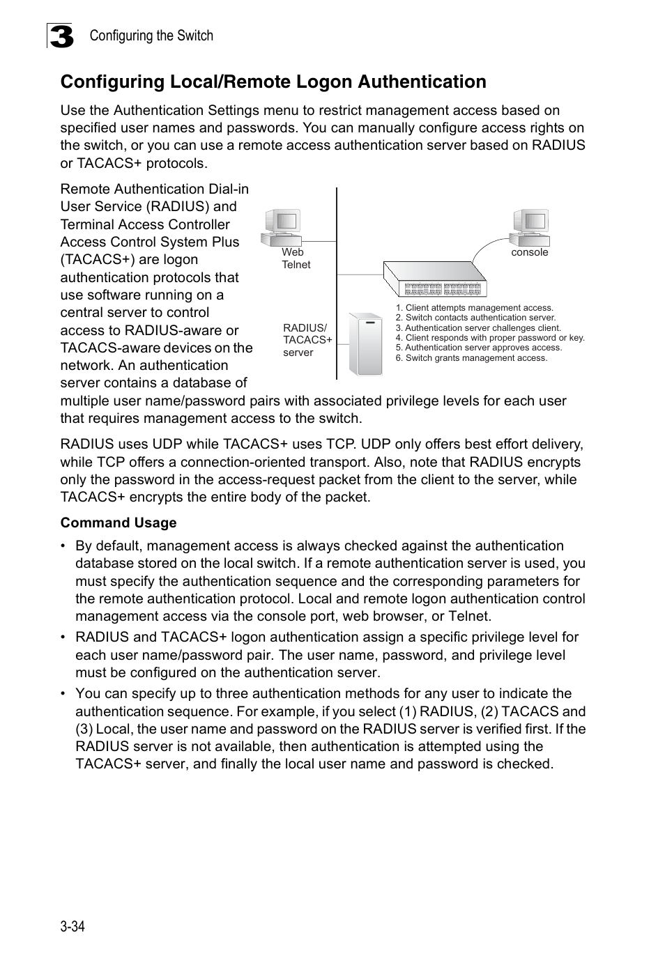 Configuring local/remote logon authentication | SMC Networks 16 10BASE-T User Manual | Page 70 / 384