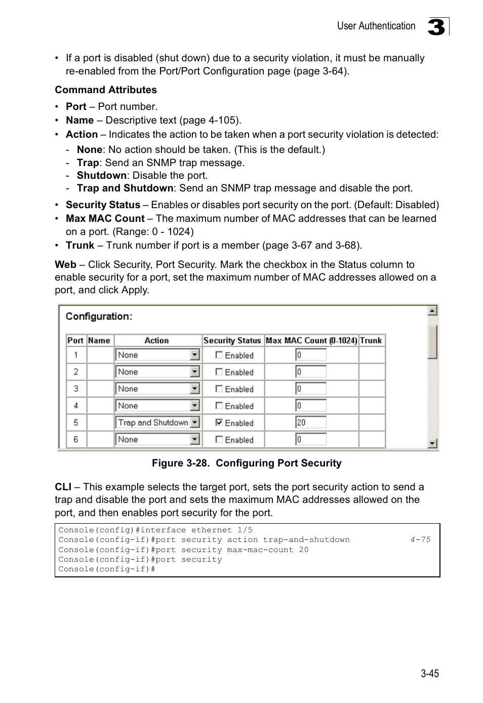 Figure 3-28. configuring port security | SMC Networks 16 10BASE-T User Manual | Page 81 / 384