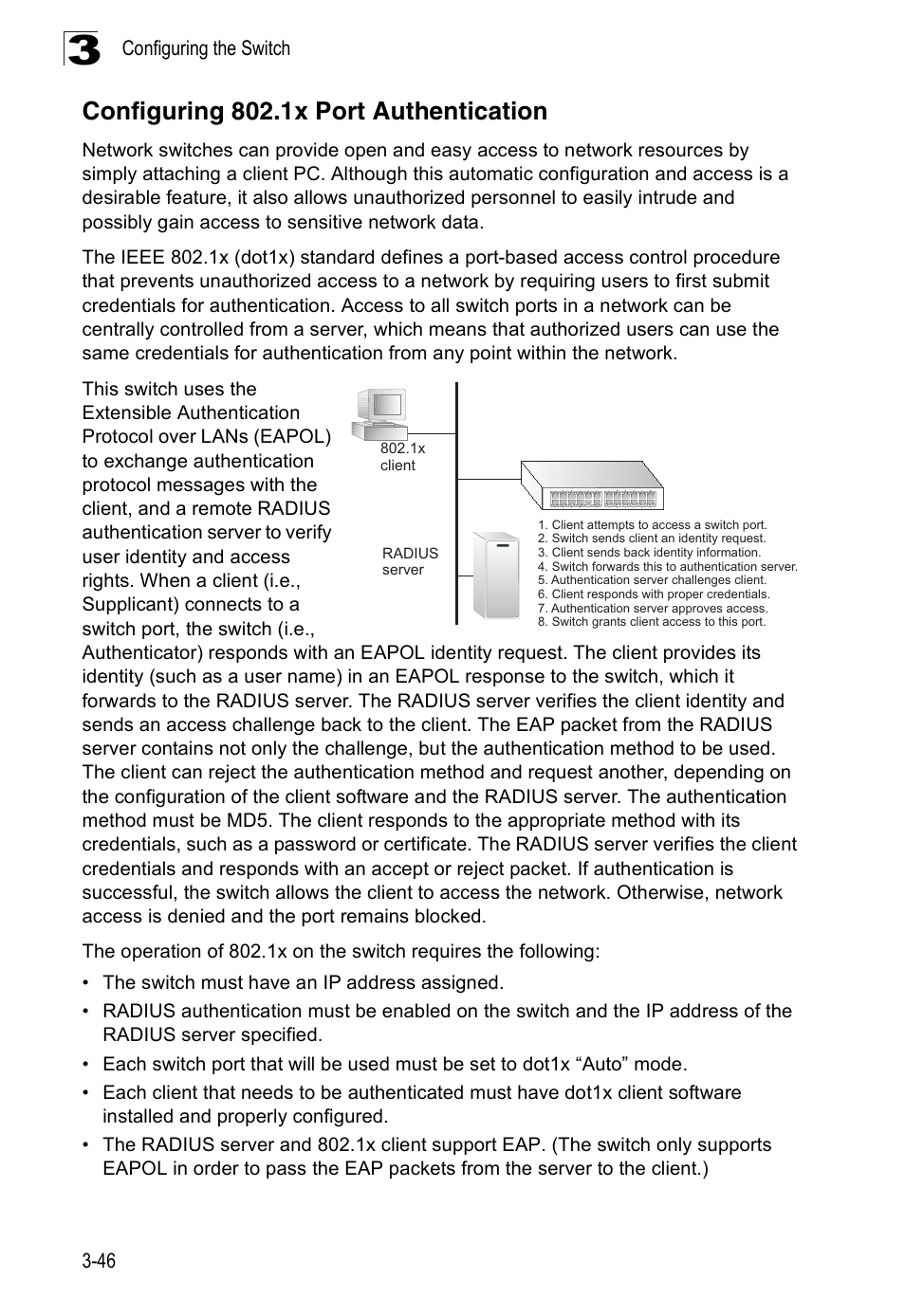 Configuring 802.1x port authentication | SMC Networks 16 10BASE-T User Manual | Page 82 / 384