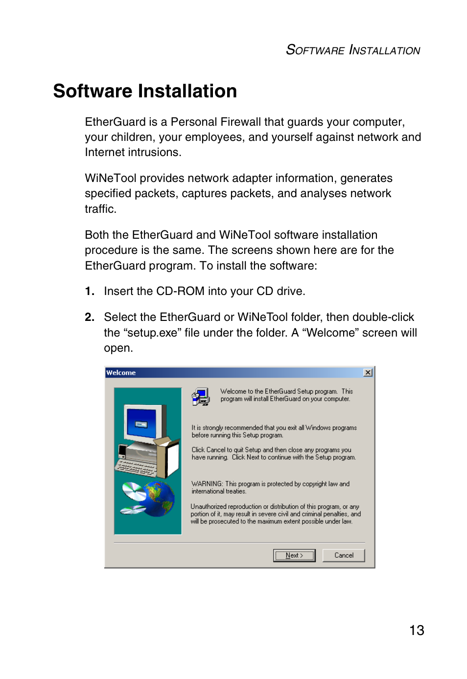 Software installation | SMC Networks SMC1255TX User Manual | Page 23 / 55