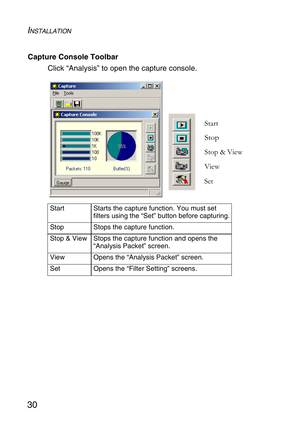 Capture console toolbar | SMC Networks SMC1255TX User Manual | Page 40 / 55