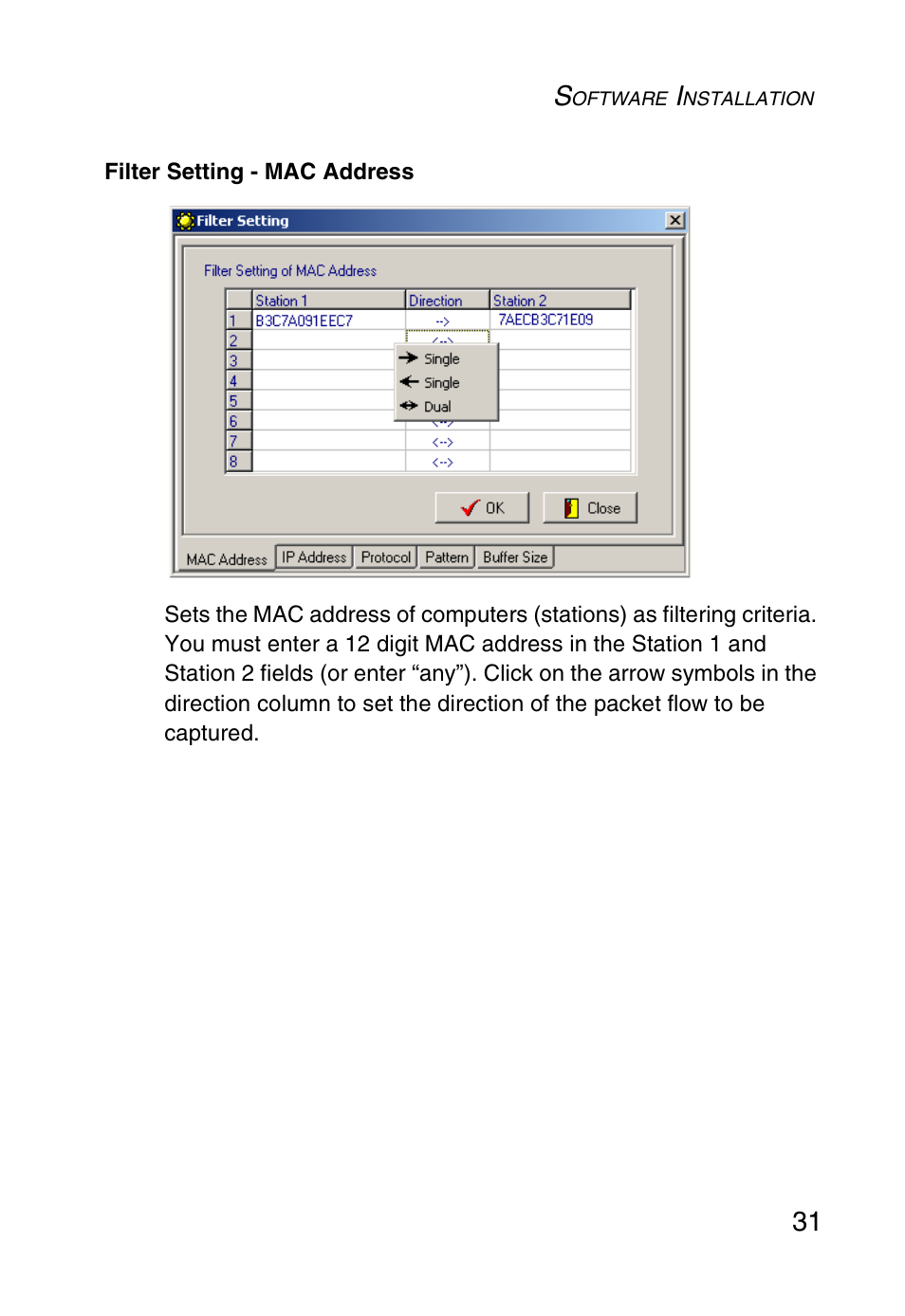 Filter setting - mac address | SMC Networks SMC1255TX User Manual | Page 41 / 55