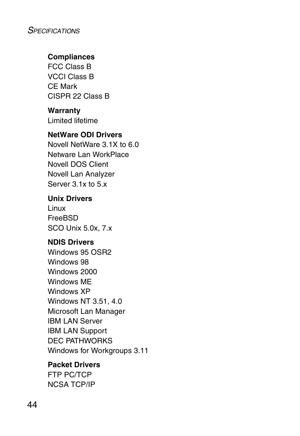 SMC Networks SMC1255TX User Manual | Page 54 / 55