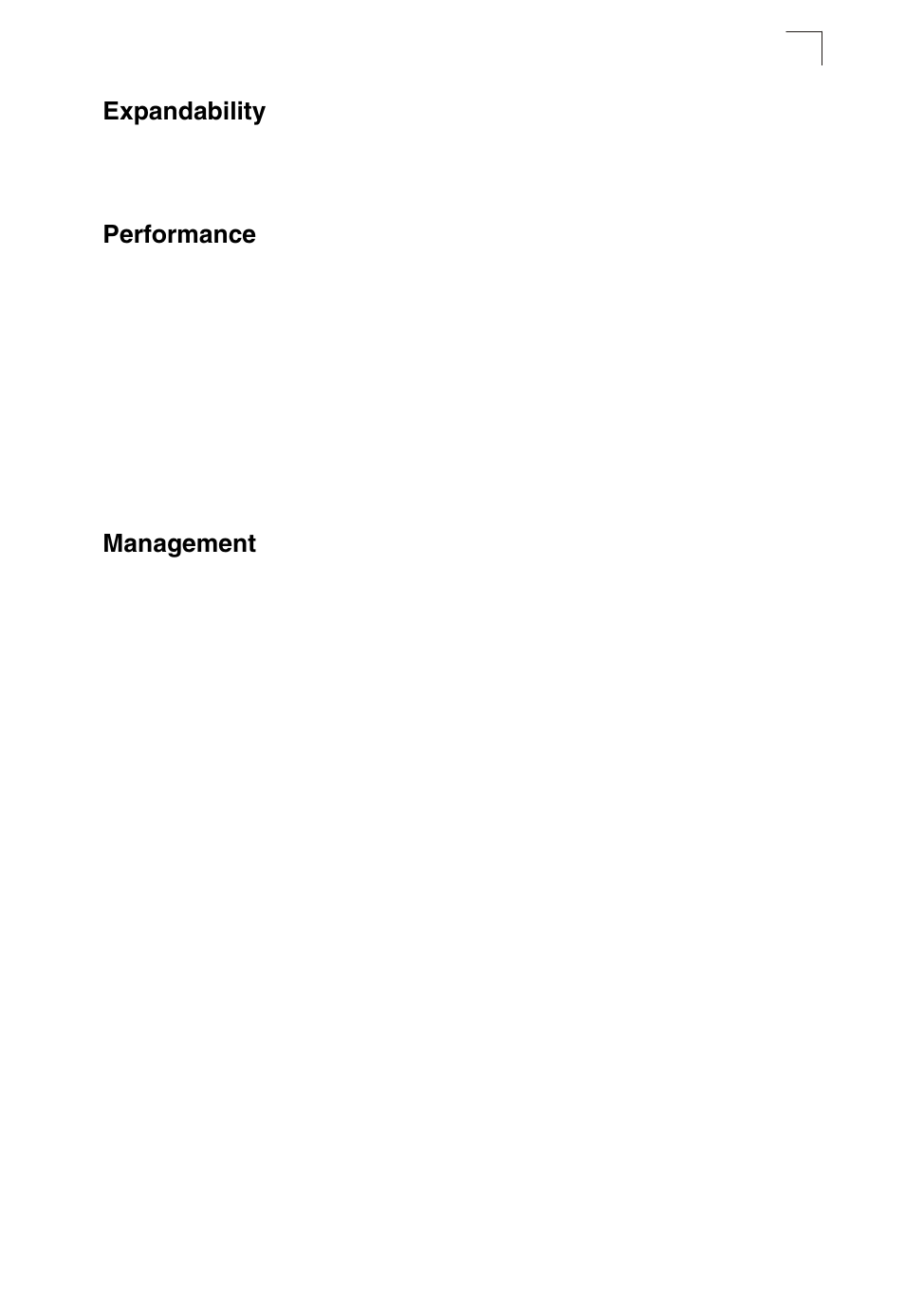 Expandability, Performance, Management | Expandability 1-7 performance 1-7 management 1-7 | SMC Networks TIGERSTACK II SMC8950EM User Manual | Page 25 / 76