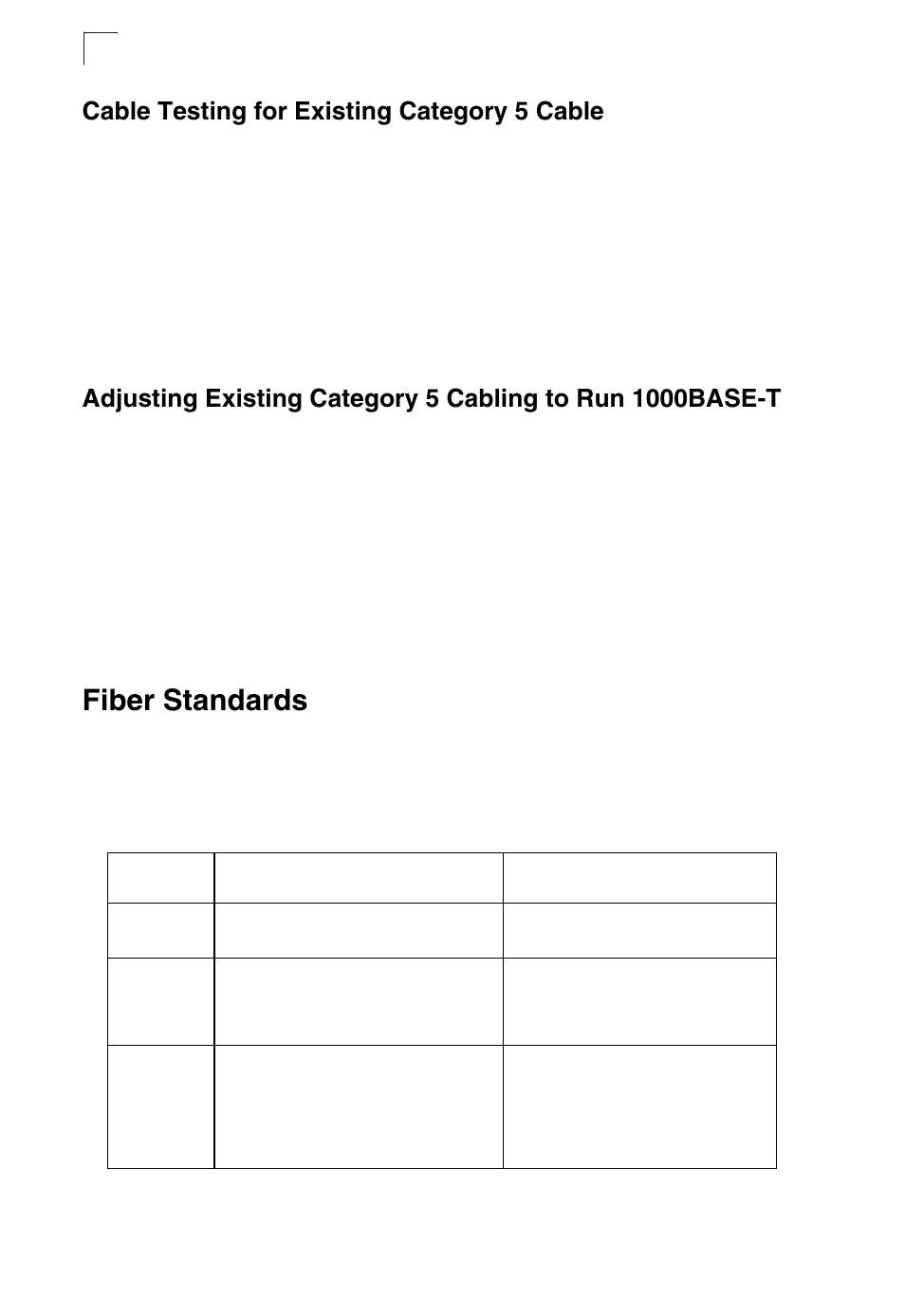 Cable testing for existing category 5 cable, Fiber standards, Table b-3 | SMC Networks TIGERSTACK II SMC8950EM User Manual | Page 60 / 76