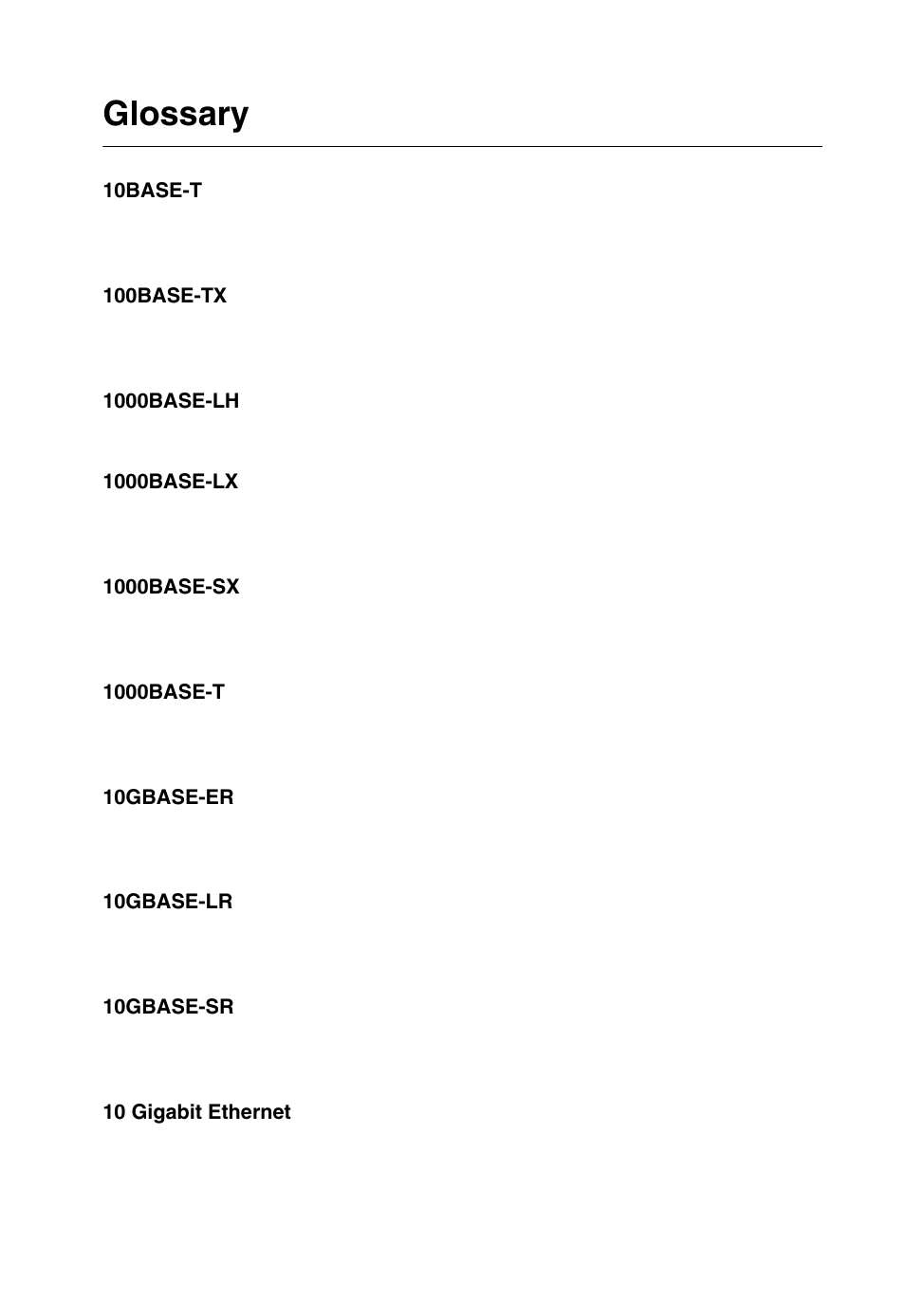 Glossary | SMC Networks TIGERSTACK II SMC8950EM User Manual | Page 67 / 76