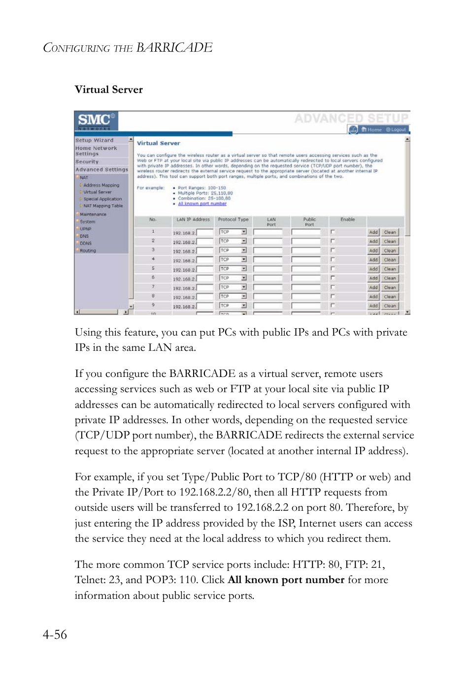 Barricade 4-56 | SMC Networks SMC Barricade g SMCWBR14-G2 User Manual | Page 100 / 132