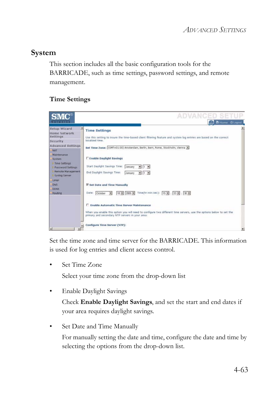 System, System -63, 63 system | SMC Networks SMC Barricade g SMCWBR14-G2 User Manual | Page 107 / 132