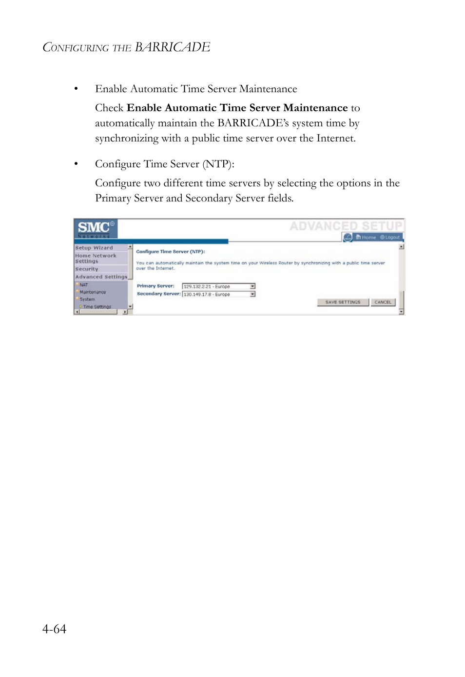 Barricade 4-64 | SMC Networks SMC Barricade g SMCWBR14-G2 User Manual | Page 108 / 132