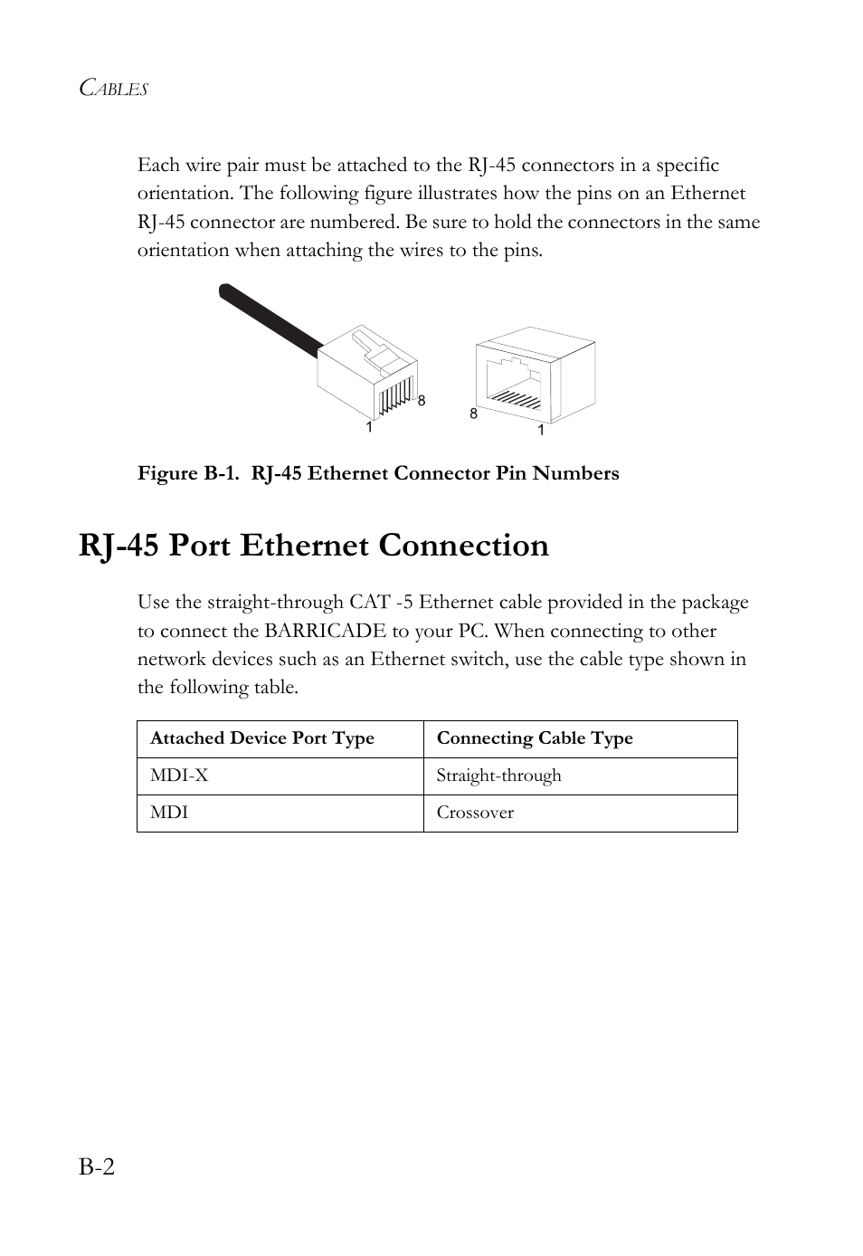 Rj-45 port ethernet connection | SMC Networks SMC Barricade g SMCWBR14-G2 User Manual | Page 124 / 132