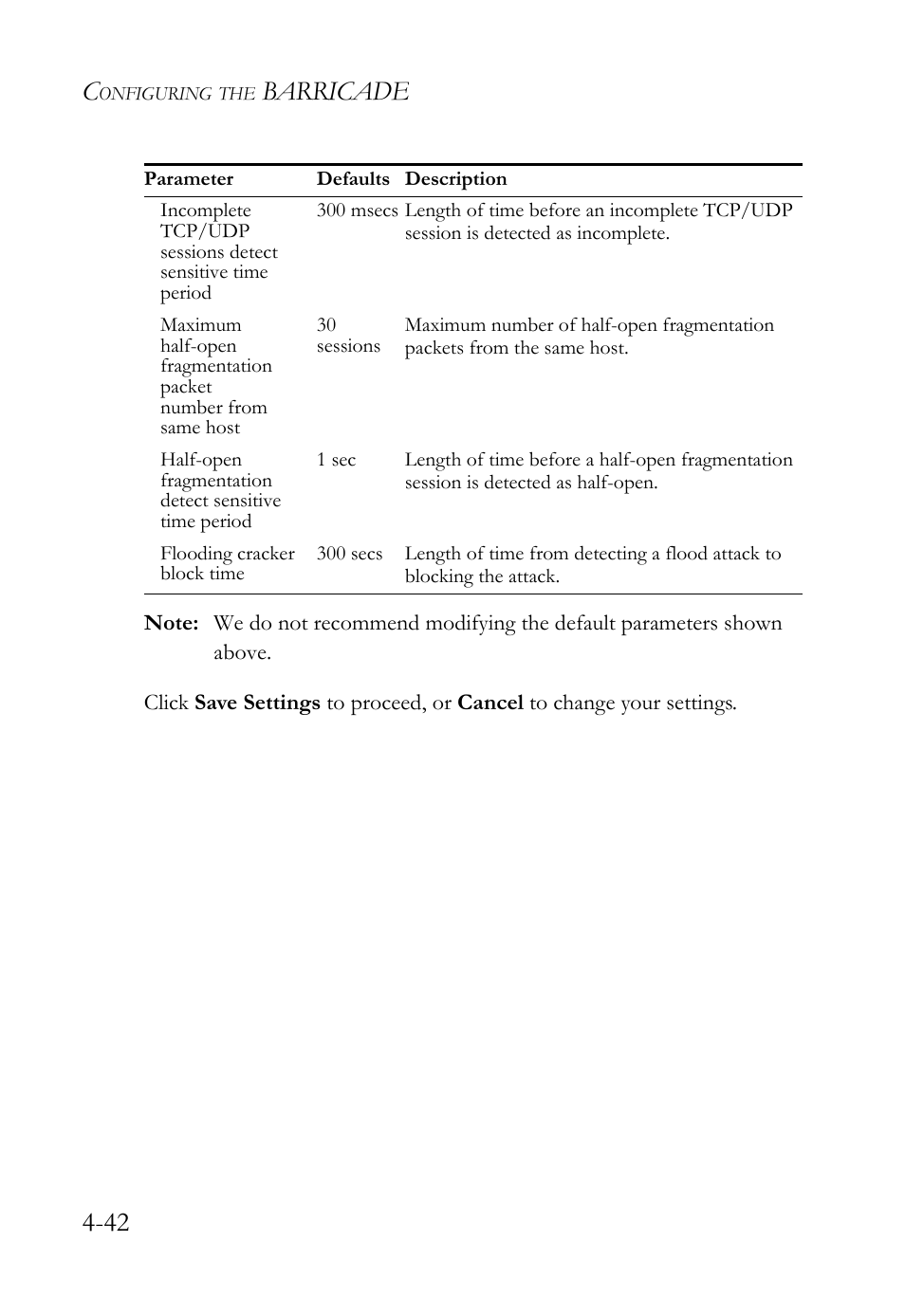 Barricade 4-42 | SMC Networks SMC Barricade g SMCWBR14-G2 User Manual | Page 86 / 132