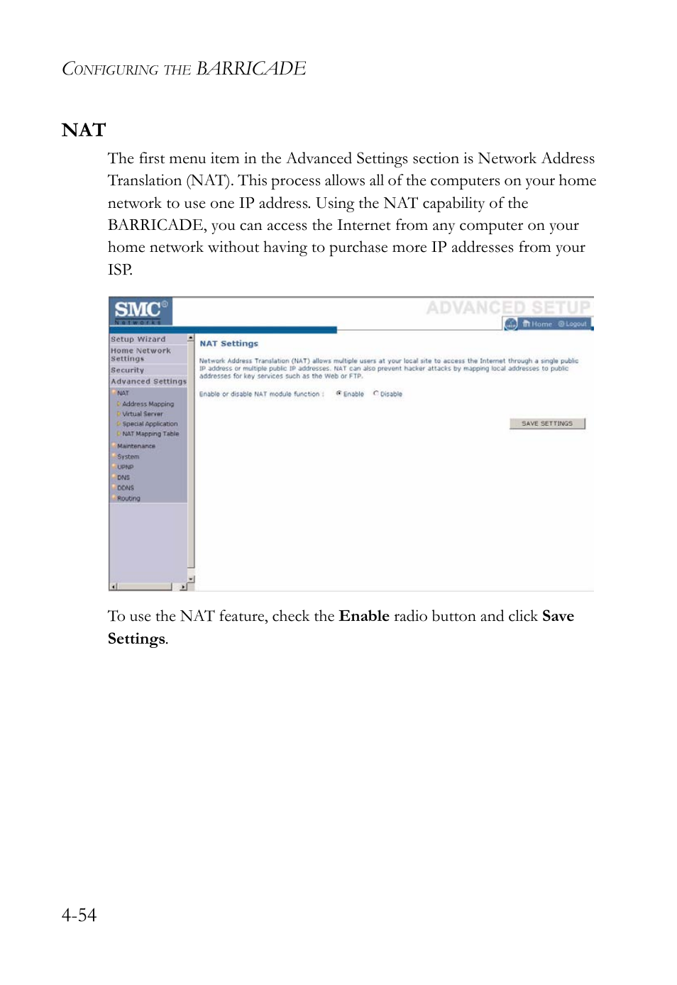 Nat -54 | SMC Networks SMC Barricade g SMCWBR14-G2 User Manual | Page 98 / 132