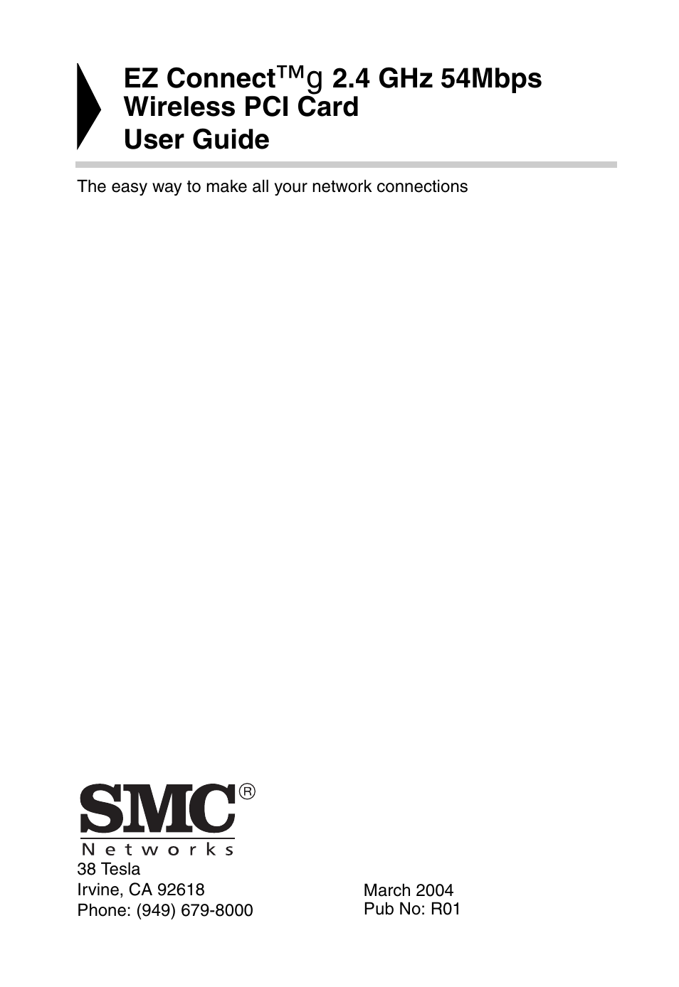 Ez connect, 4 ghz 54mbps wireless pci card user guide | SMC Networks EZ ConnectTMg 2.4 GHz 54Mbps SMC2602W User Manual | Page 2 / 47