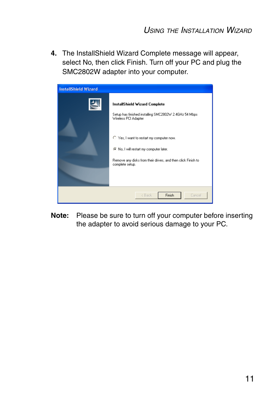 SMC Networks EZ ConnectTMg 2.4 GHz 54Mbps SMC2602W User Manual | Page 20 / 47