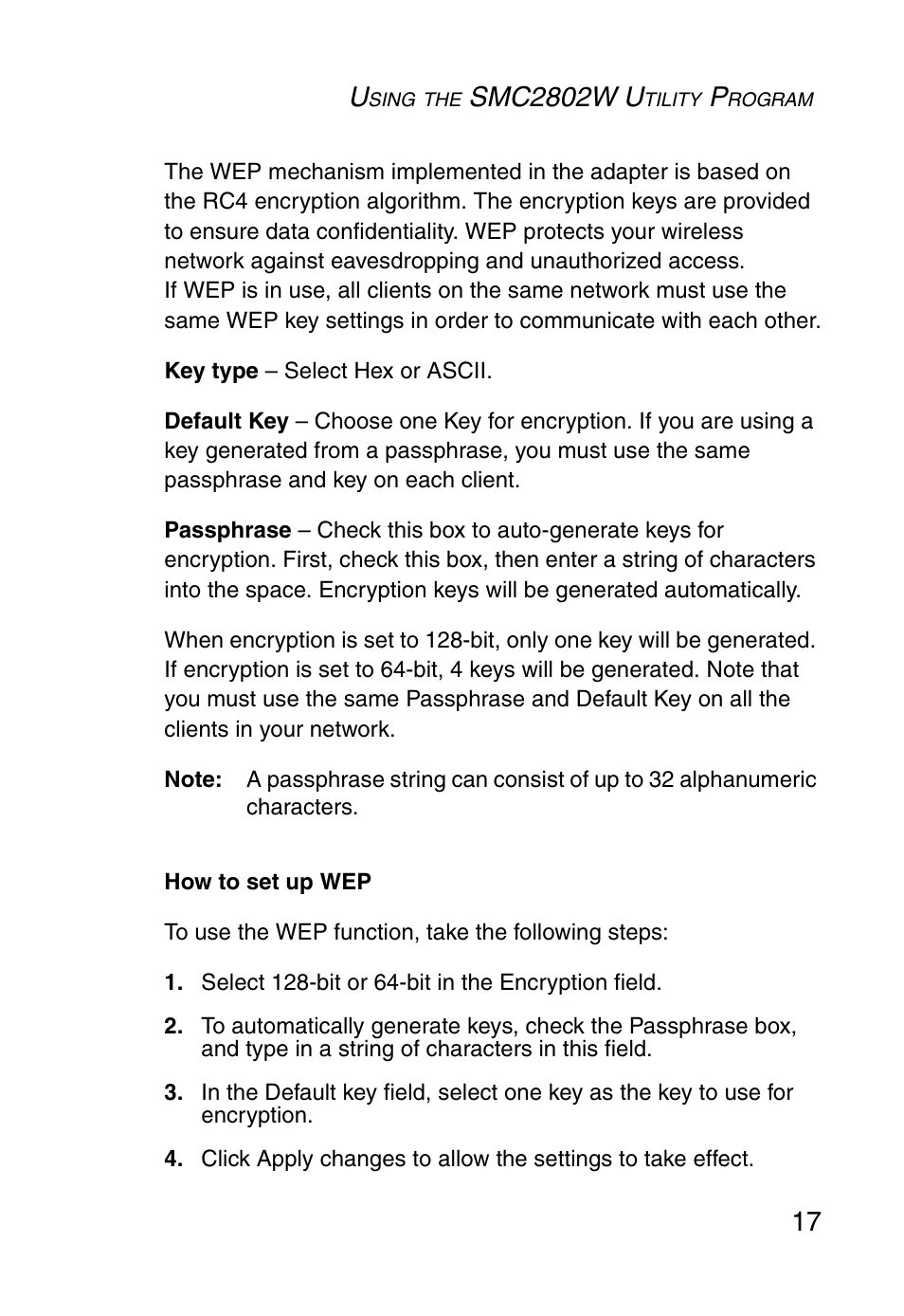 Smc2802w u | SMC Networks EZ ConnectTMg 2.4 GHz 54Mbps SMC2602W User Manual | Page 26 / 47