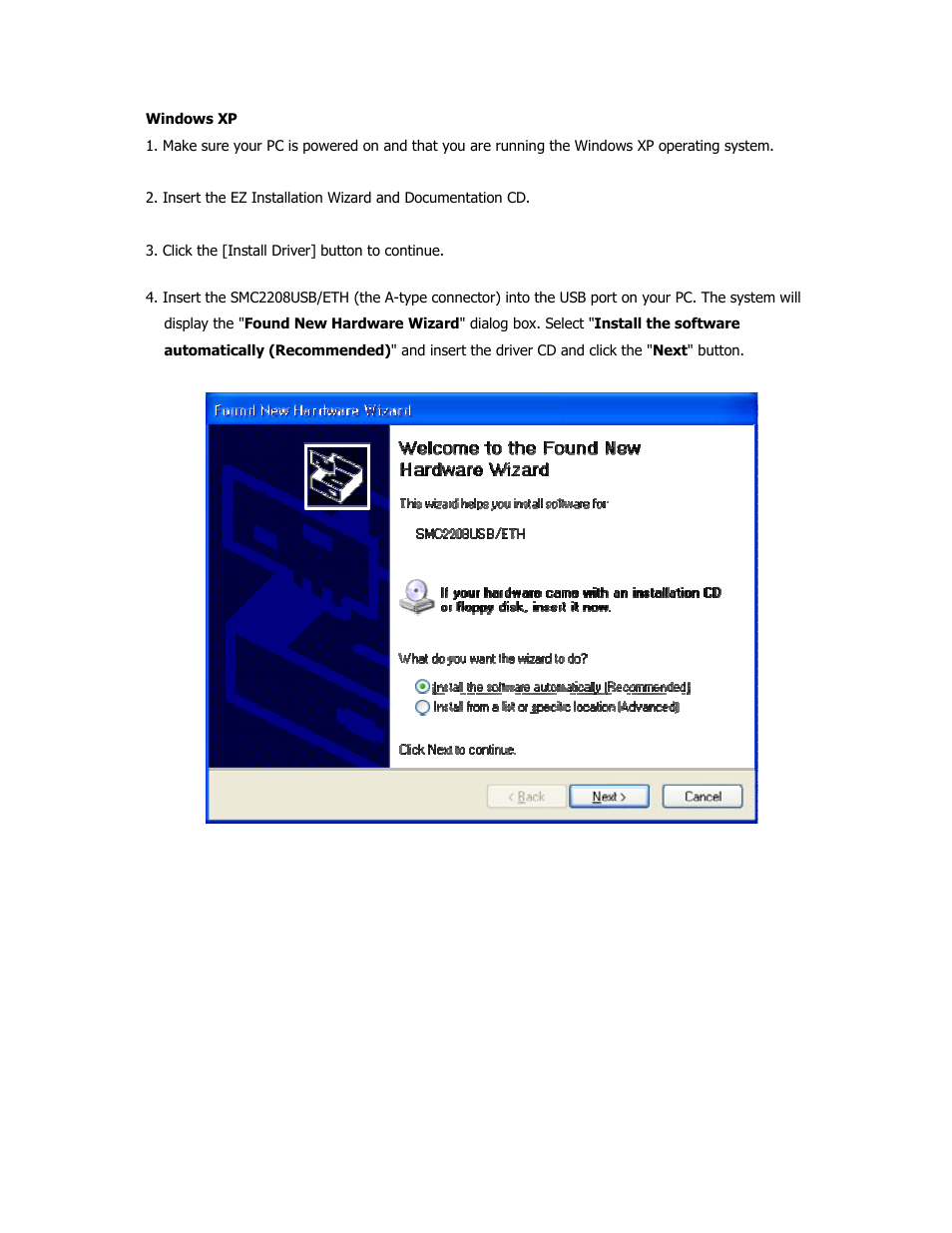 SMC Networks EZ Networking SMC2208USB/ETH User Manual | Page 18 / 24