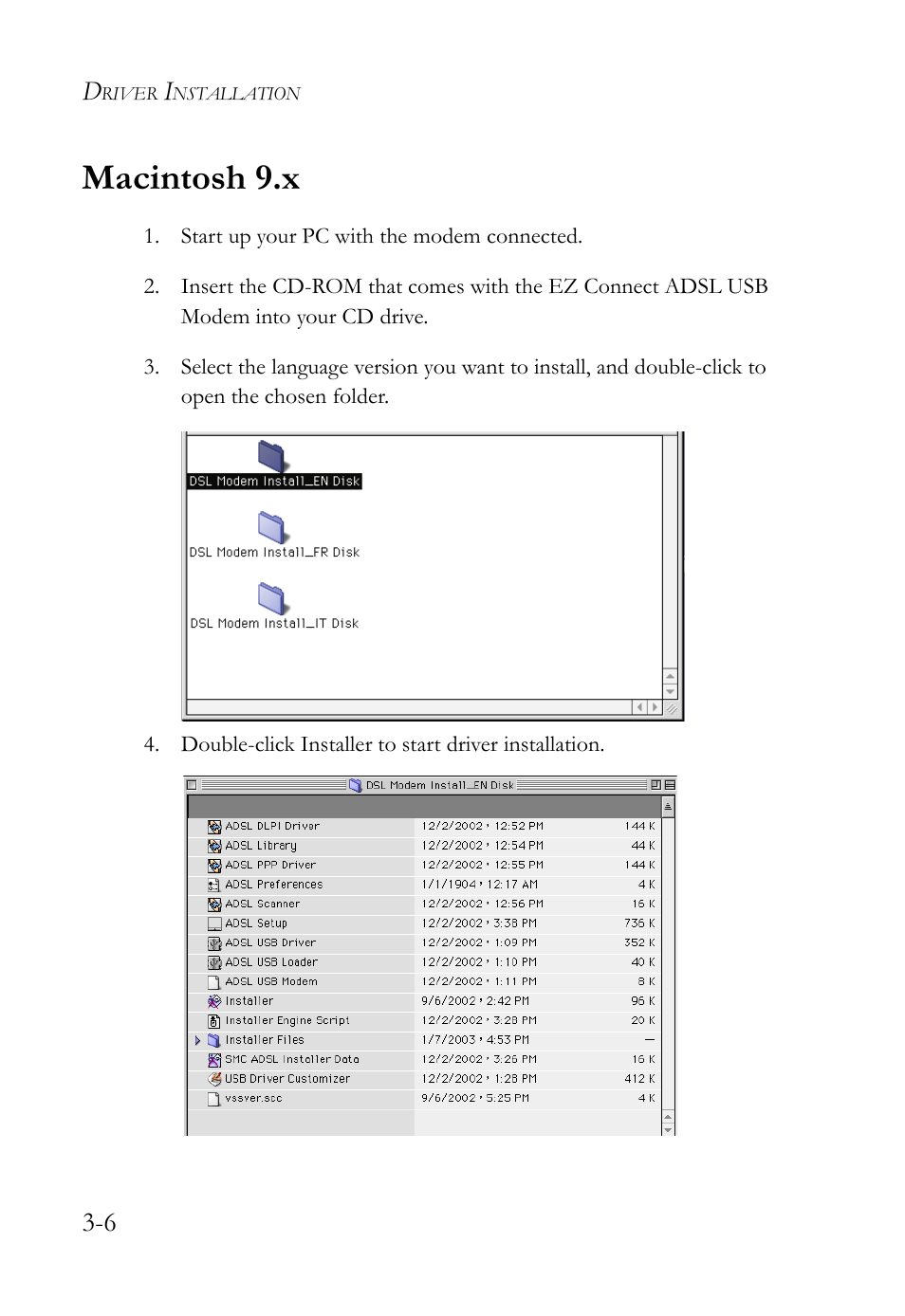 Macintosh 9.x, Macintosh 9.x -6 | SMC Networks SMC7003USB V.2 User Manual | Page 30 / 70