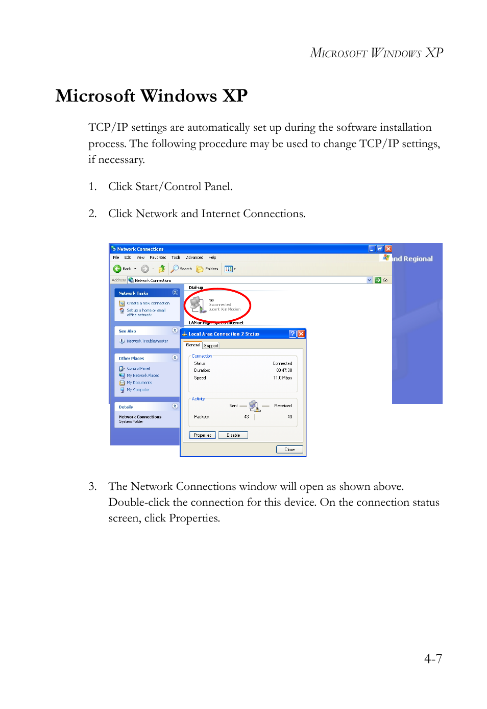 Microsoft windows xp, Microsoft windows xp -7 | SMC Networks SMC7003USB V.2 User Manual | Page 41 / 70