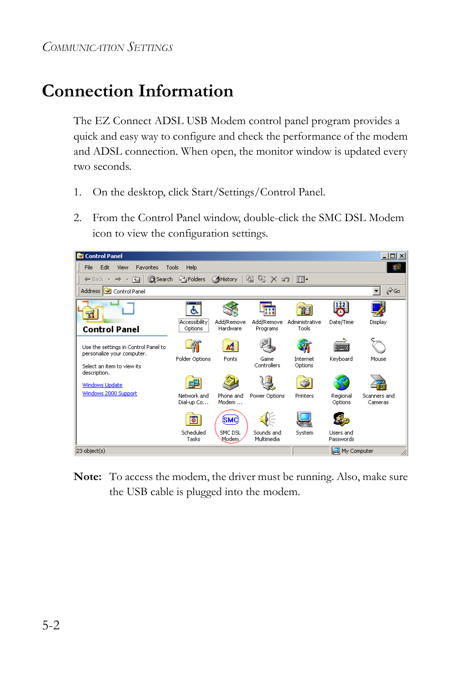 Connection information, Connection information -2 | SMC Networks SMC7003USB V.2 User Manual | Page 50 / 70