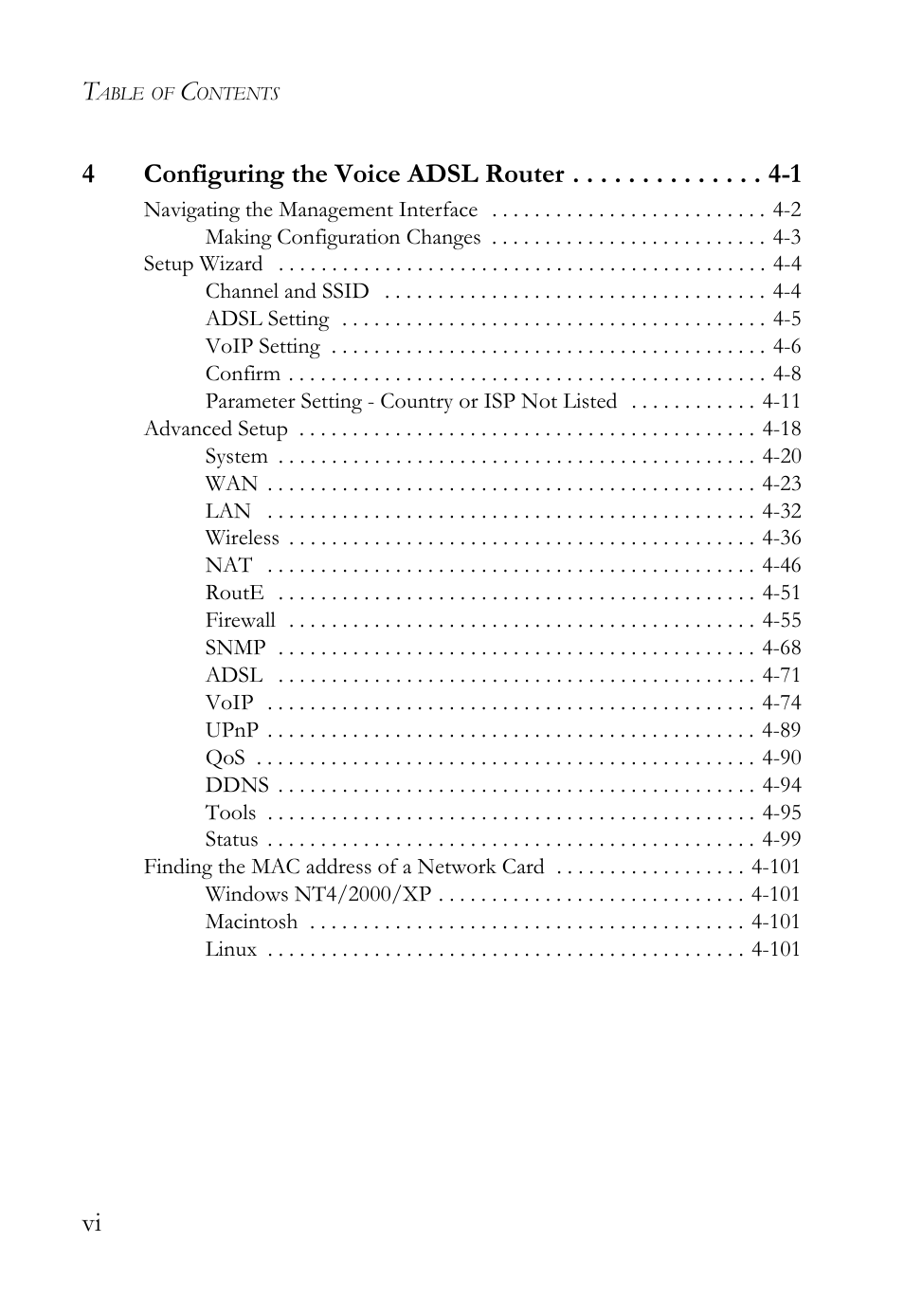 Vi 4 configuring the voice adsl router -1 | SMC Networks Barricade SMC7908VoWBRA2 User Manual | Page 10 / 151