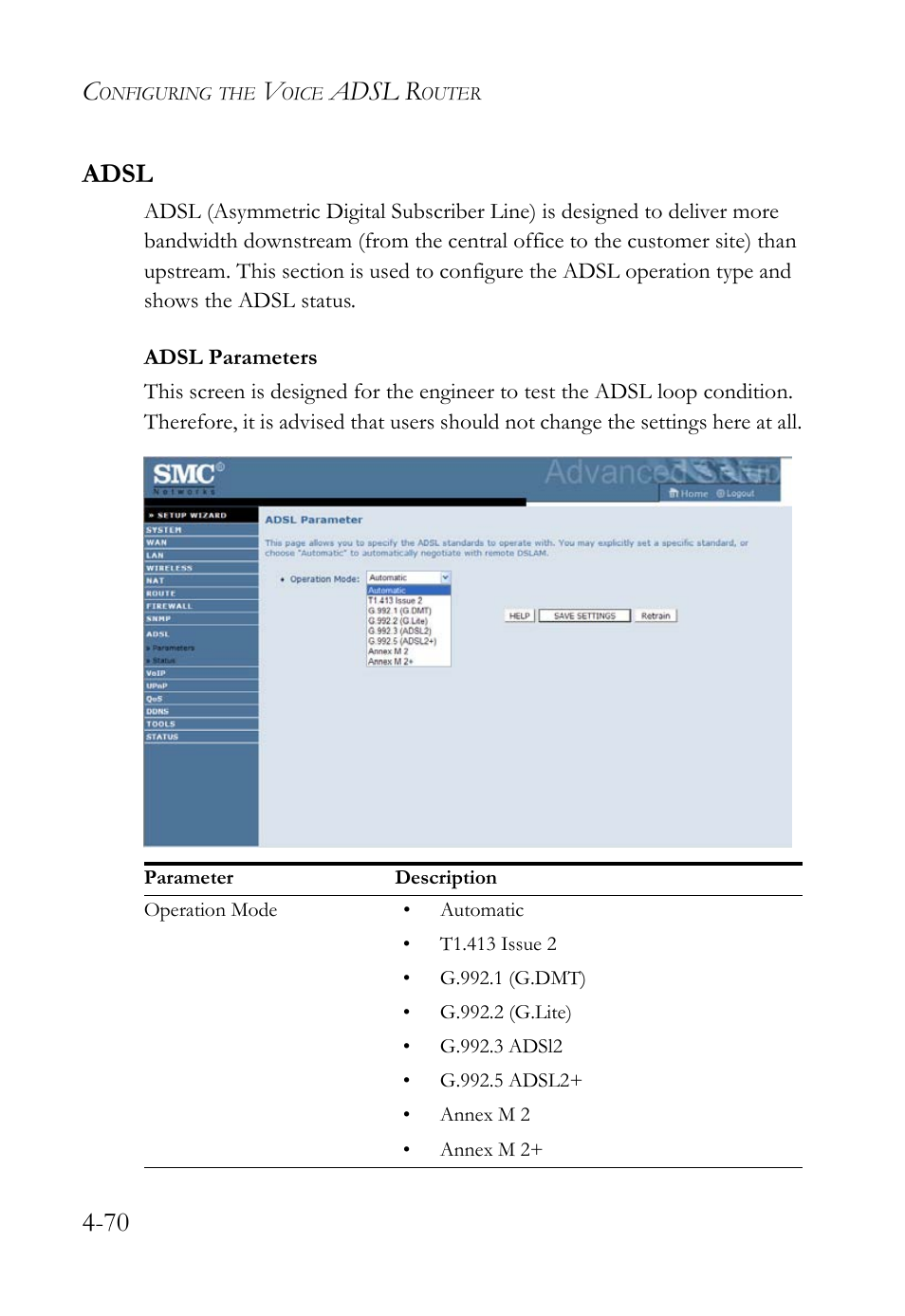 Adsl, Adsl -71, Adsl r | 70 adsl | SMC Networks Barricade SMC7908VoWBRA2 User Manual | Page 106 / 151