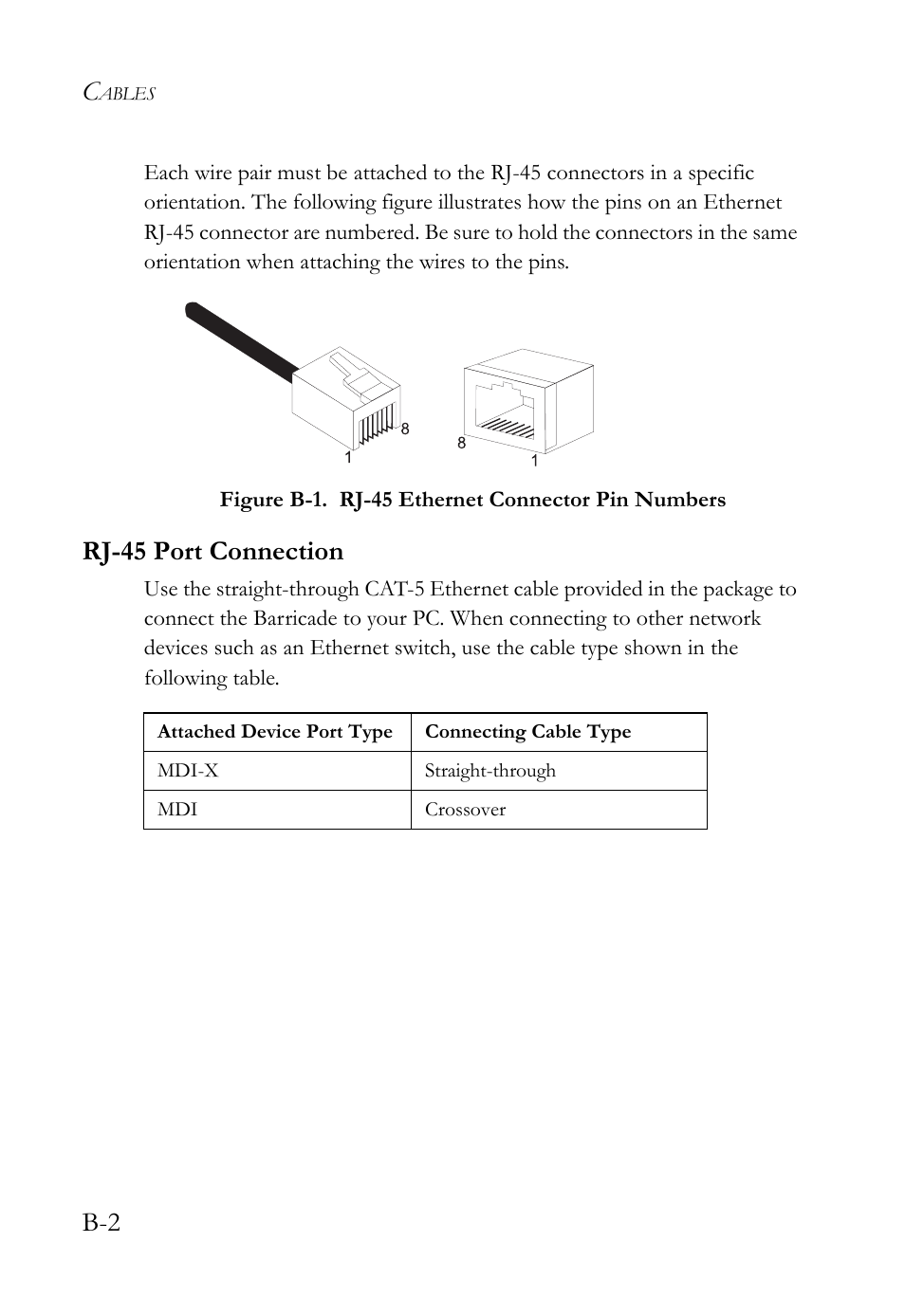 Rj-45 port connection | SMC Networks Barricade SMC7908VoWBRA2 User Manual | Page 142 / 151