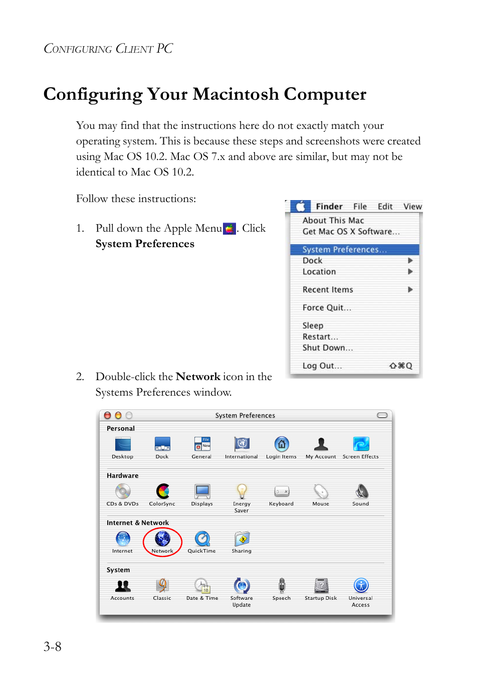 Configuring your macintosh computer, Configuring your macintosh computer -8 | SMC Networks Barricade SMC7908VoWBRA2 User Manual | Page 34 / 151