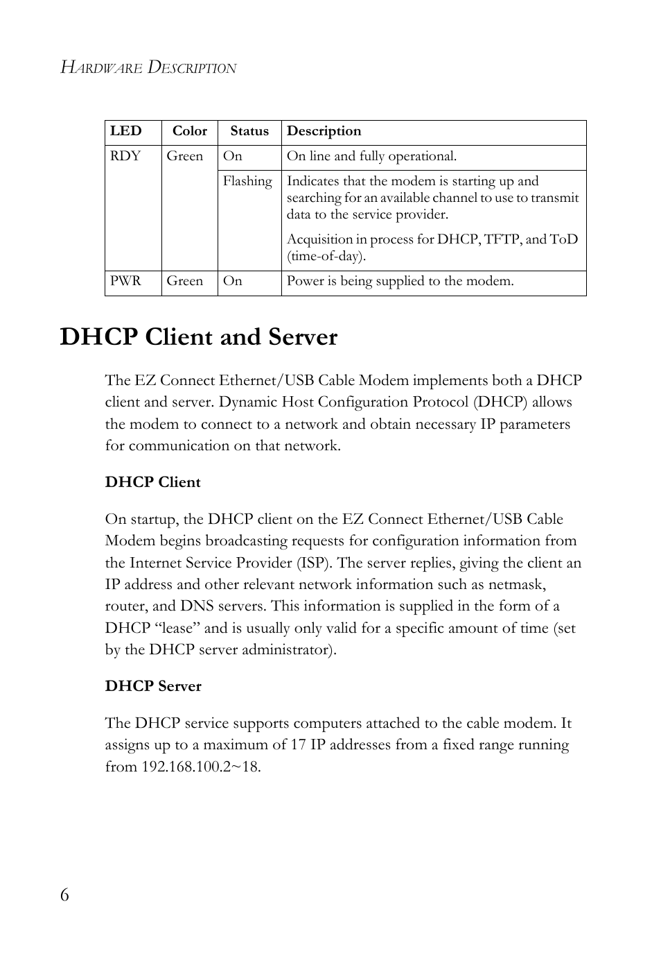Dhcp client and server | SMC Networks SMC8011CM User Manual | Page 14 / 36