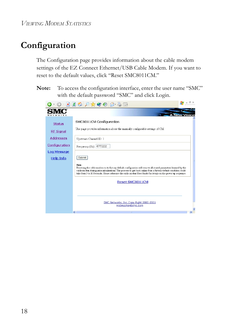 Configuration | SMC Networks SMC8011CM User Manual | Page 26 / 36