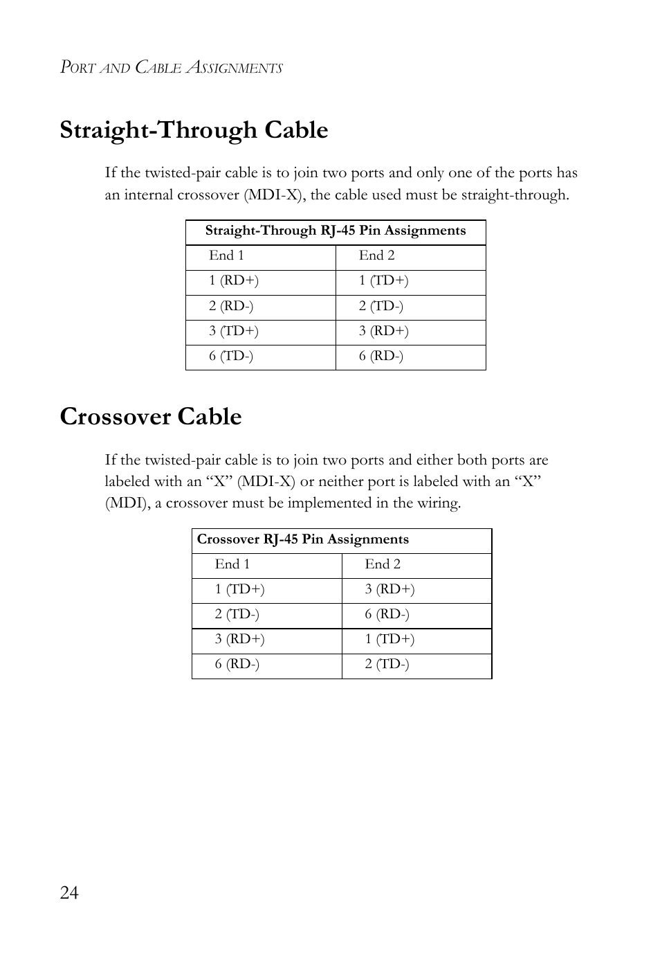 Straight-through cable, Crossover cable, Straight-through cable crossover cable | SMC Networks SMC8011CM User Manual | Page 32 / 36