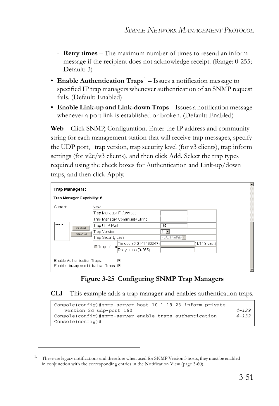 Figure 3-25 configuring snmp trap managers -51 | SMC Networks SMC Tiger 10/100 SMC6128L2 User Manual | Page 105 / 606