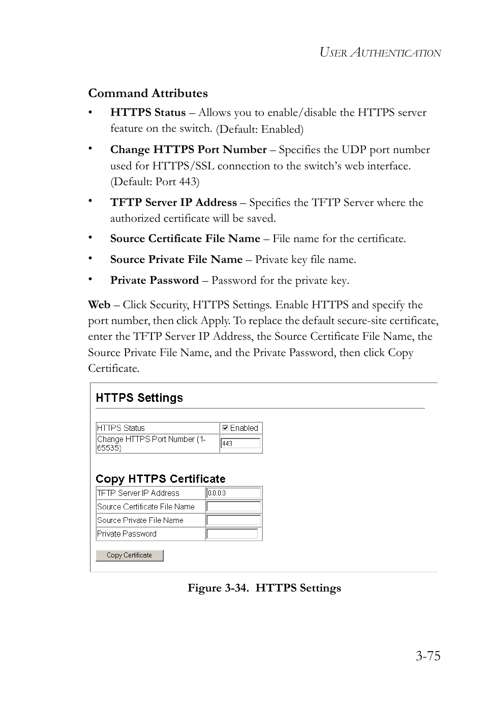 Figure 3-34. https settings -75 | SMC Networks SMC Tiger 10/100 SMC6128L2 User Manual | Page 129 / 606