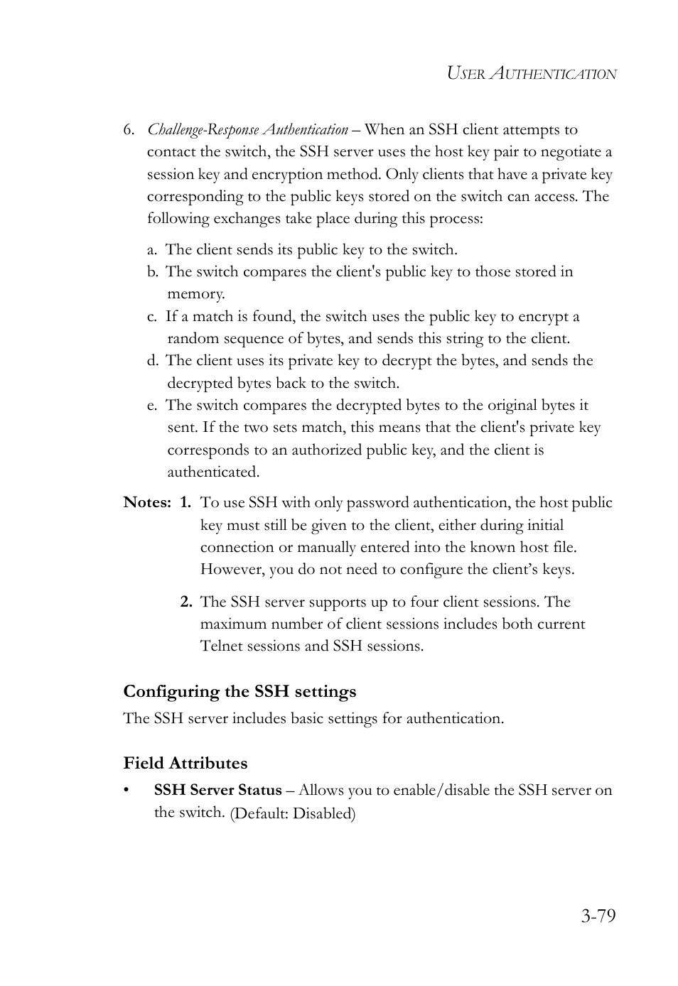 Configuring the ssh settings, Configuring the ssh settings -79 | SMC Networks SMC Tiger 10/100 SMC6128L2 User Manual | Page 133 / 606