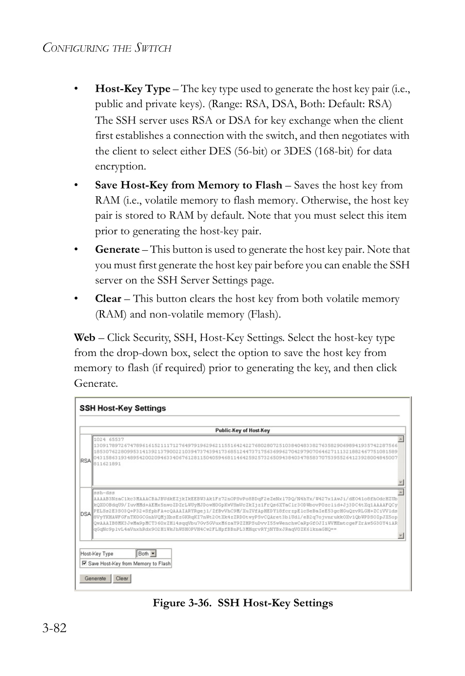 Figure 3-36. ssh host-key settings -82 | SMC Networks SMC Tiger 10/100 SMC6128L2 User Manual | Page 136 / 606