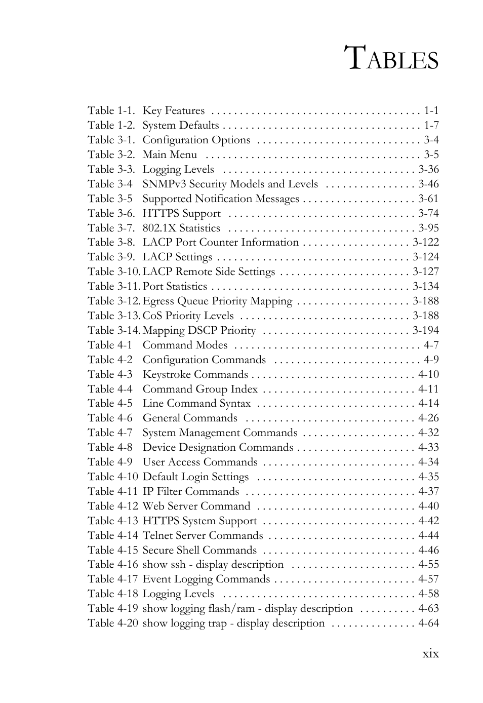 Ables | SMC Networks SMC Tiger 10/100 SMC6128L2 User Manual | Page 23 / 606