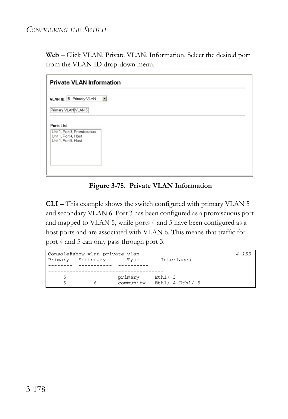 Figure 3-75. private vlan information -178 | SMC Networks SMC Tiger 10/100 SMC6128L2 User Manual | Page 232 / 606