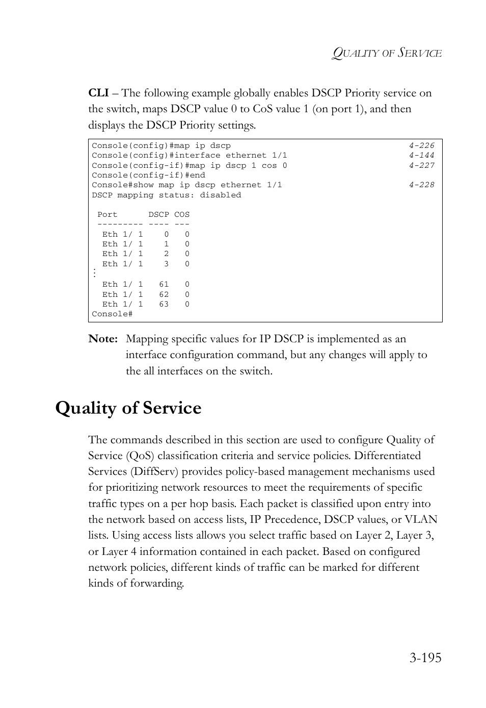 Quality of service, Quality of service -195 | SMC Networks SMC Tiger 10/100 SMC6128L2 User Manual | Page 249 / 606