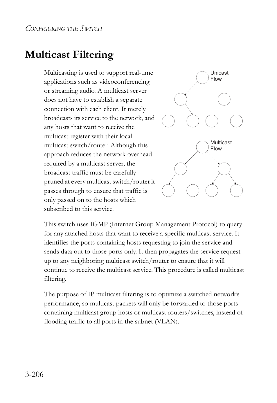 Multicast filtering, Multicast filtering -206 | SMC Networks SMC Tiger 10/100 SMC6128L2 User Manual | Page 260 / 606