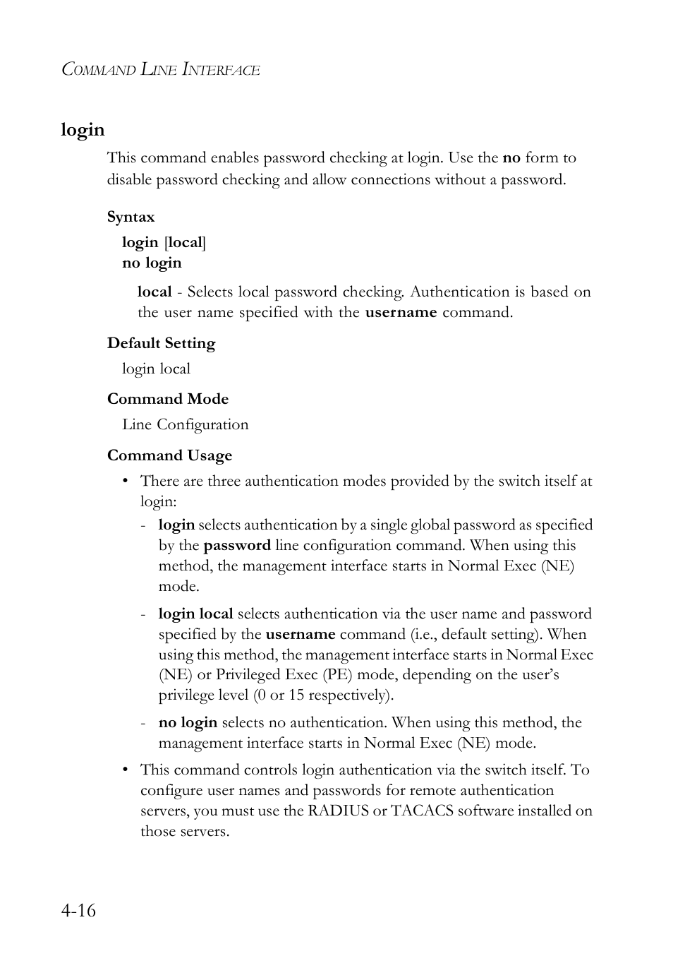 Login, Login -16, 16 login | SMC Networks SMC Tiger 10/100 SMC6128L2 User Manual | Page 316 / 606