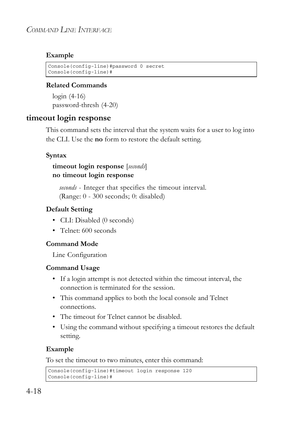 Timeout login response, Timeout login response -18 | SMC Networks SMC Tiger 10/100 SMC6128L2 User Manual | Page 318 / 606