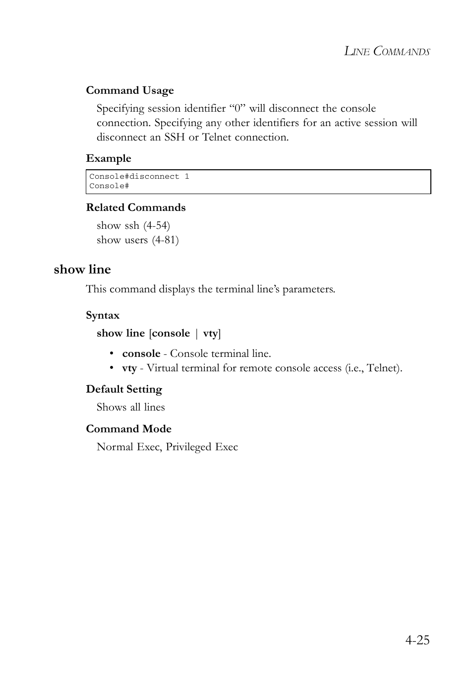 Show line, Show line -25 | SMC Networks SMC Tiger 10/100 SMC6128L2 User Manual | Page 325 / 606