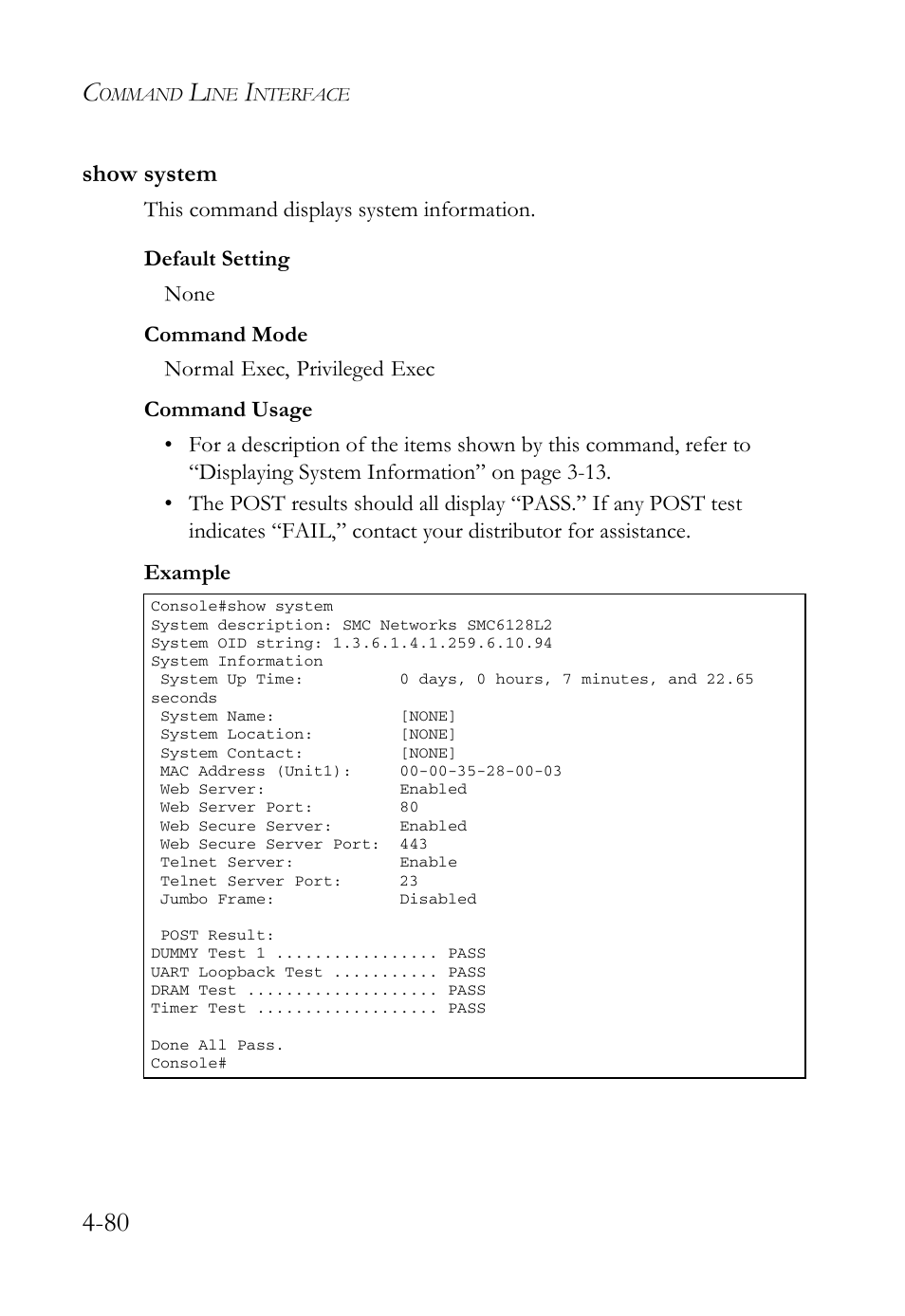 Show system, Show system -80 | SMC Networks SMC Tiger 10/100 SMC6128L2 User Manual | Page 380 / 606