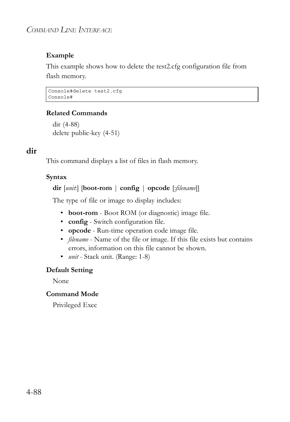 Dir -88 | SMC Networks SMC Tiger 10/100 SMC6128L2 User Manual | Page 388 / 606