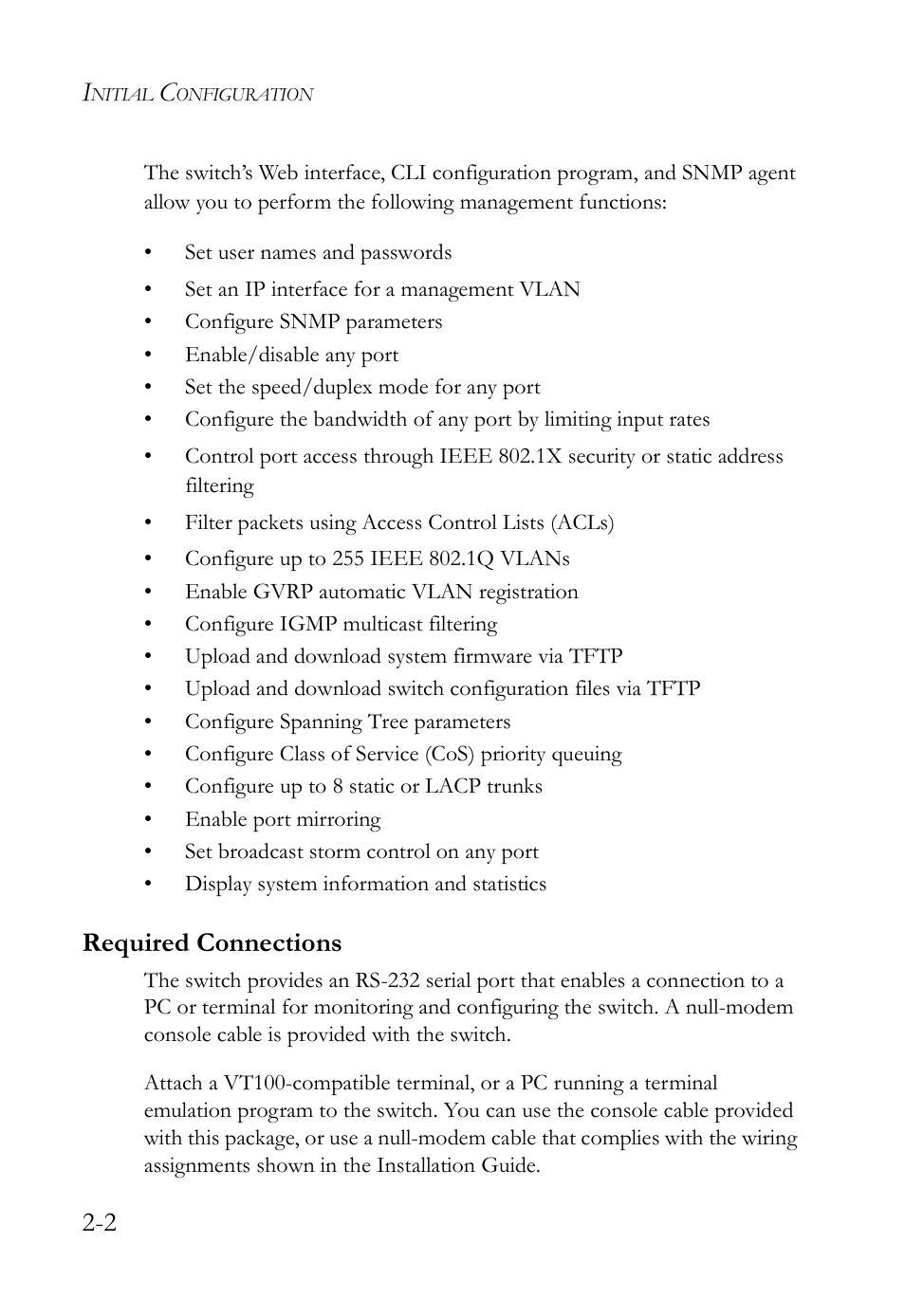 Required connections, Required connections -2 | SMC Networks SMC Tiger 10/100 SMC6128L2 User Manual | Page 42 / 606