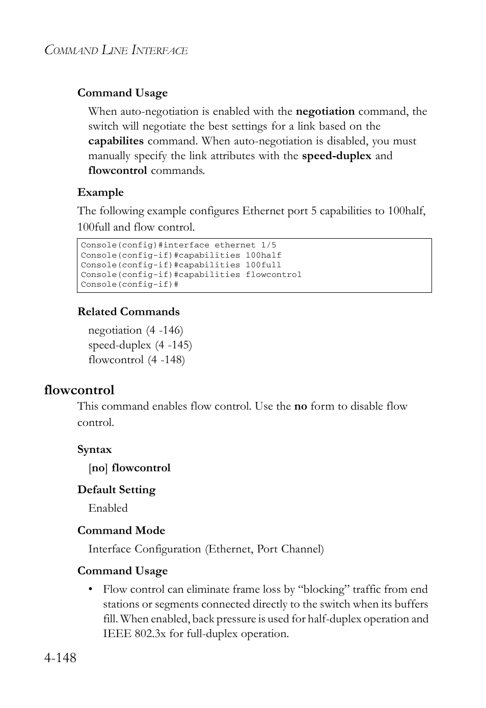 Flowcontrol, Flowcontrol -148 | SMC Networks SMC Tiger 10/100 SMC6128L2 User Manual | Page 448 / 606